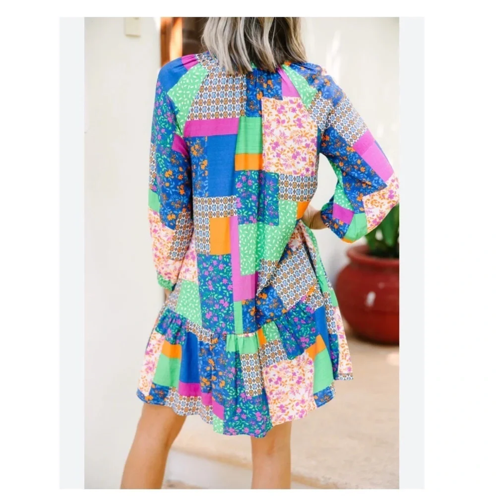 Fate All In Good Time Patchwork Dress - Picture 2 of 8